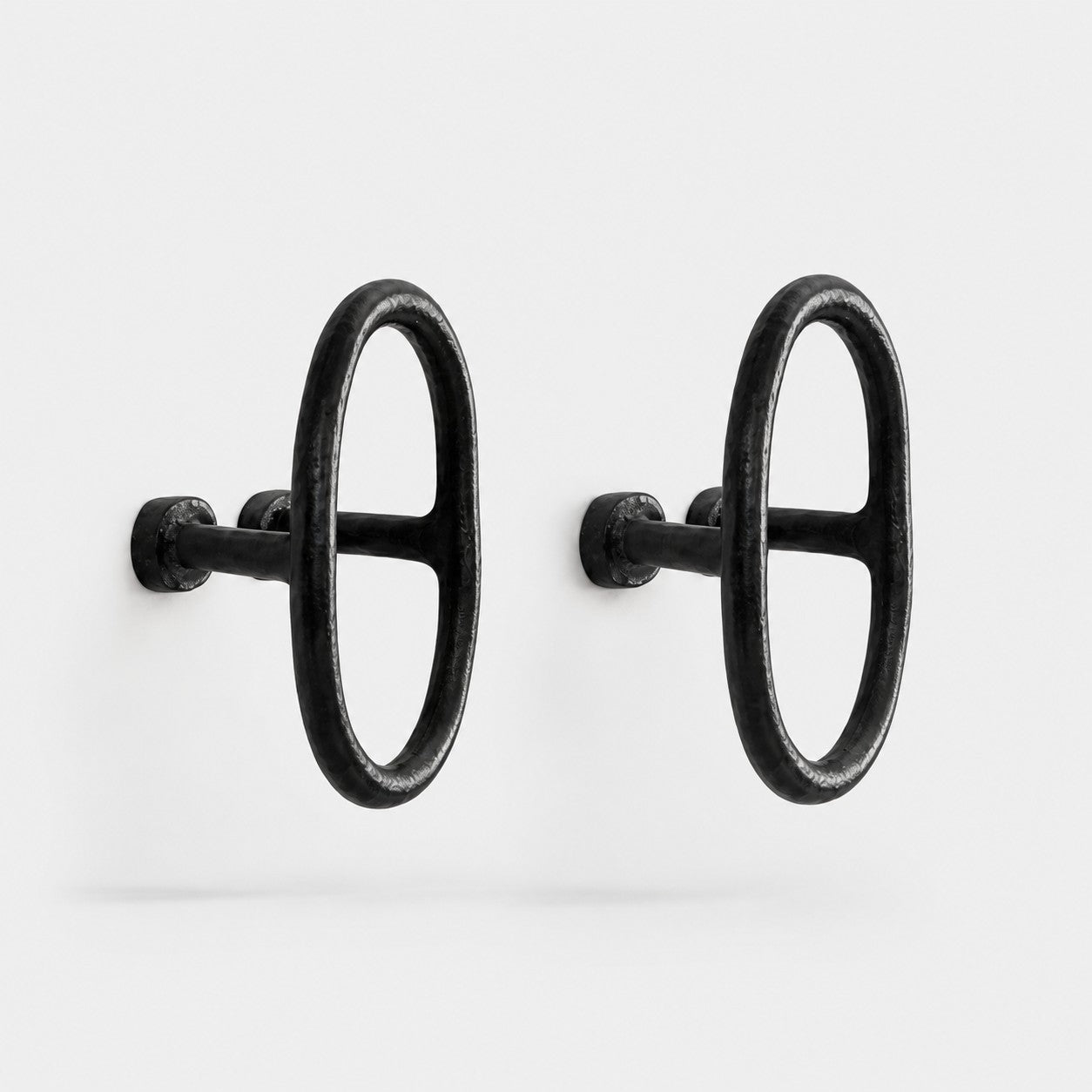 Hand-Forged Iron Ring Wall Hook and Cabinet Pull