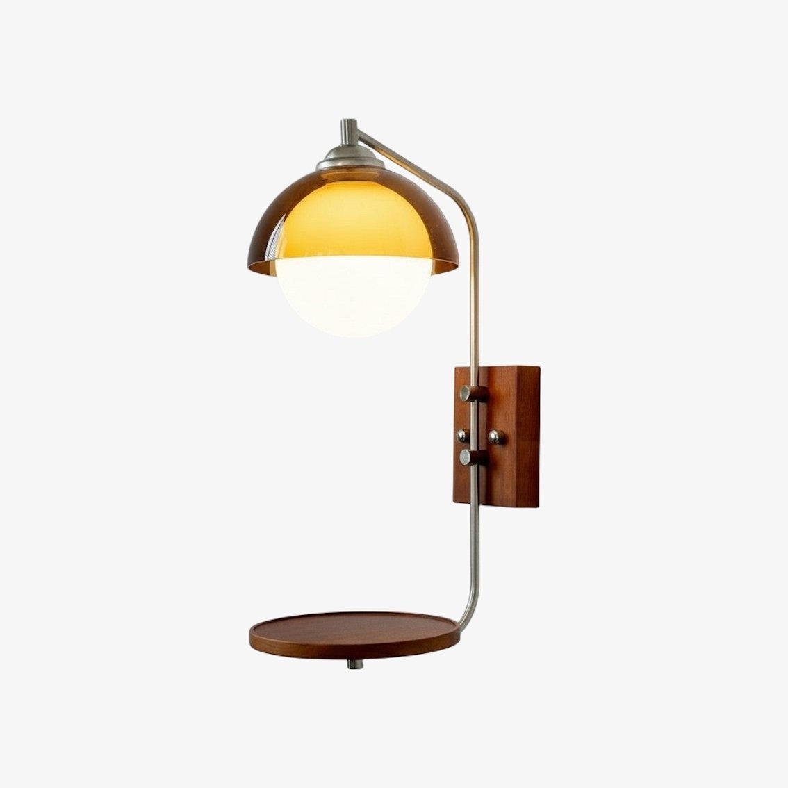 Afterglow Modern Sunset Wall Lamp – Dual Glass Shade Design with Wood-Texture Base