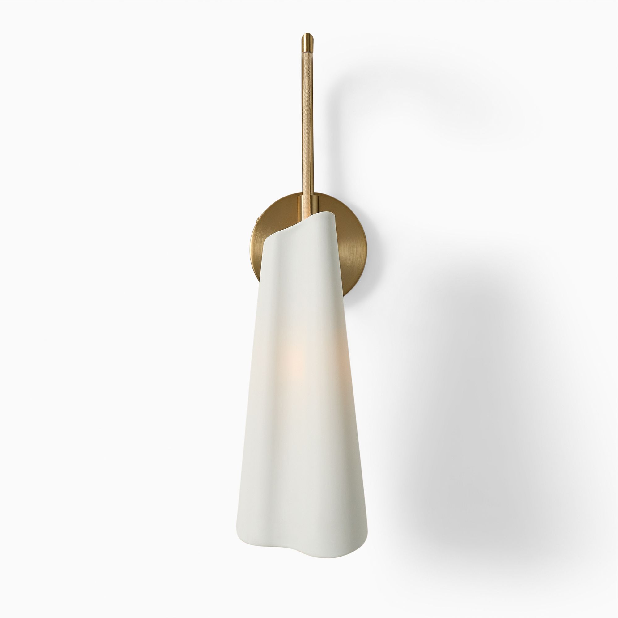 Orovia Sleek Wall Sconce – Ceramic & Metal Champagne Brass