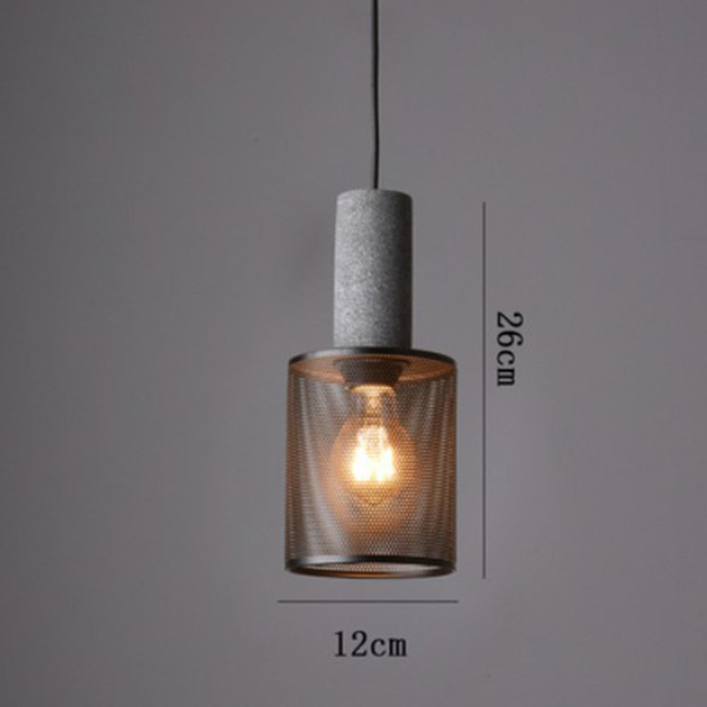 Iron Pendant Light - Modern Grey Industrial Hanging Lamp