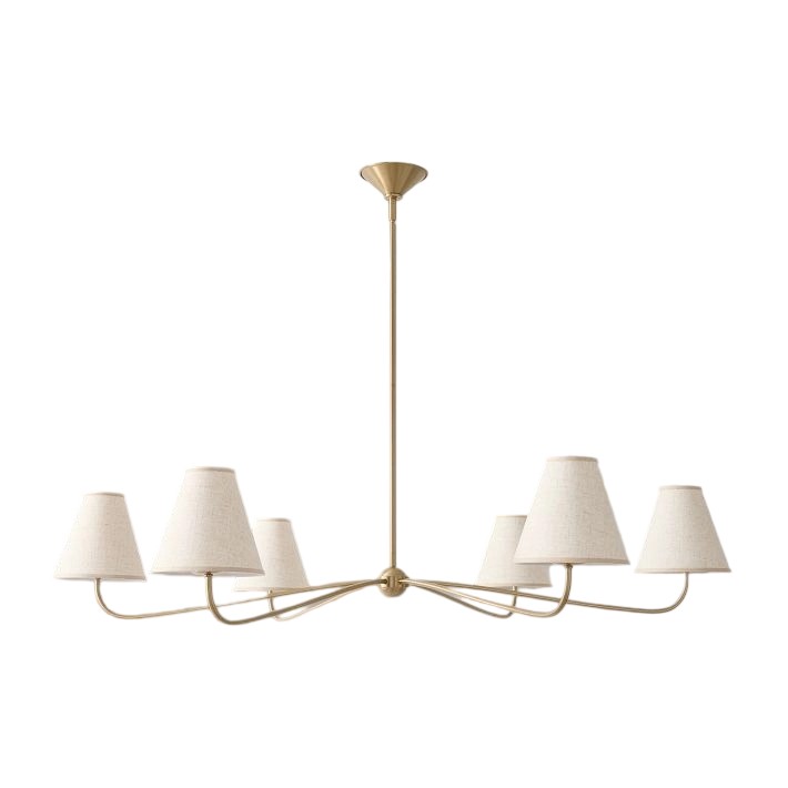 Fibura Metal Modern Linen Shade Linear Chandelier - Clean Lines
