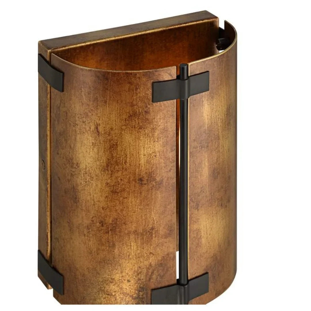 Rustivon Rustikale Wandleuchte – Gebogener Metallschirm im Vintage-Stil fürs Schlafzimmer