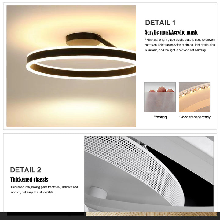Metal Circle Ceiling Light - Minimalist LED Lamp for Living Room