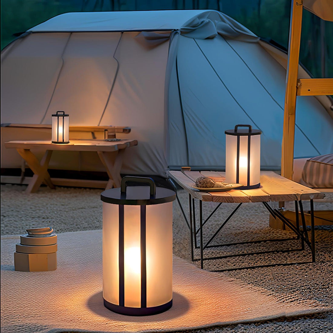 Runde Laterne Außenlampe - Acrylsäule Warmes Licht für den Gang