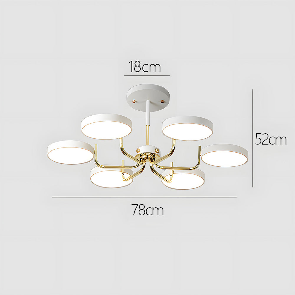 Disc Branch Iron Ceiling Lamp - Nordic Creative Light for Living Room