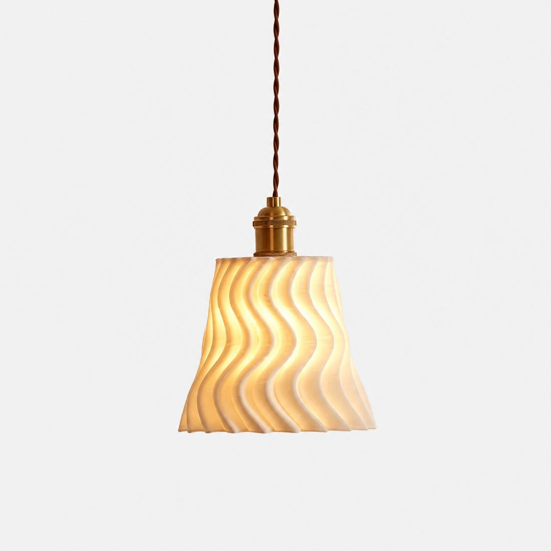 Handcrafted Ceramic Pendant Lamp with Brass Fitting