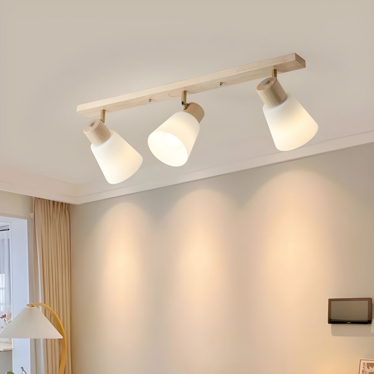 Wood Track Lighting - Modern Rotatable Minimalist Hallway Light