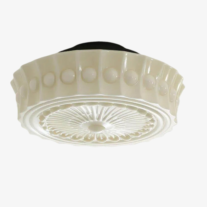 Dretta Vintage Classic Runde Deckenleuchte - Skulpturale Kunstglas-Leuchte für das Wohnzimmer U02