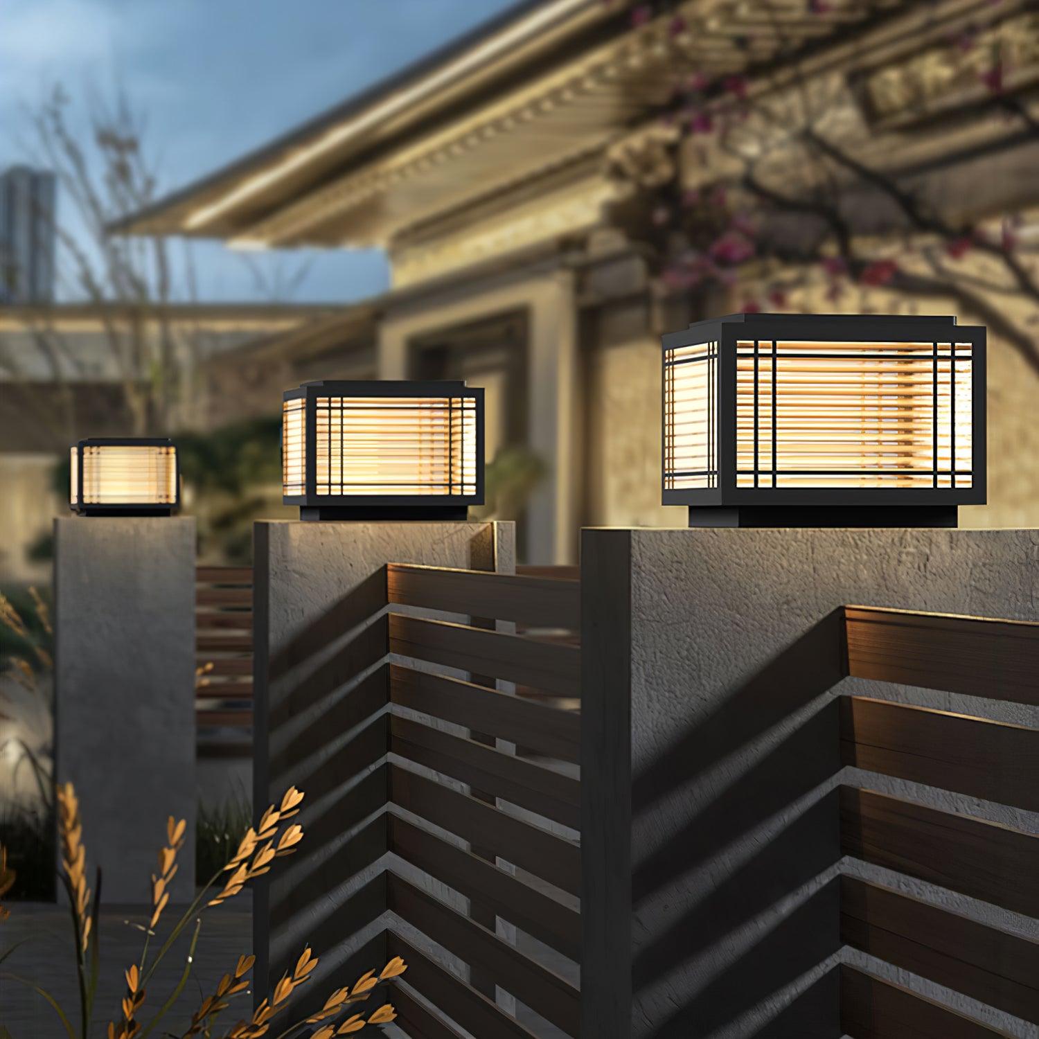 Outdoor Post Light - Solar Stainless Steel Lamp for Deck & Garden Use