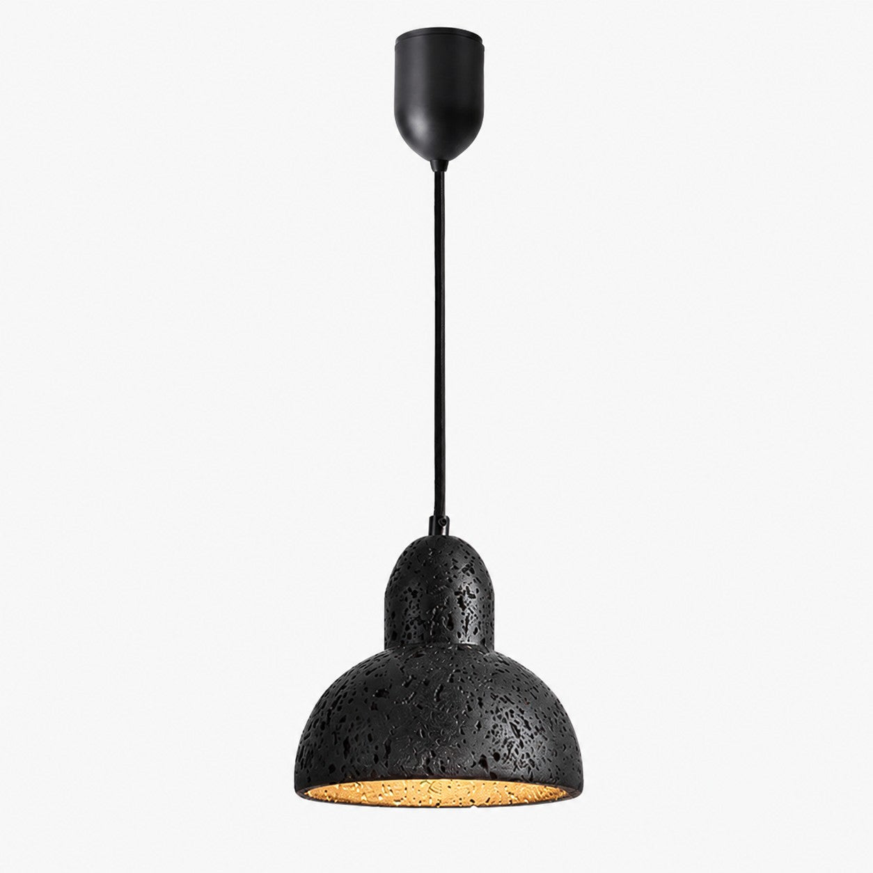 Cratera Black Travertine Stone Pendant Light