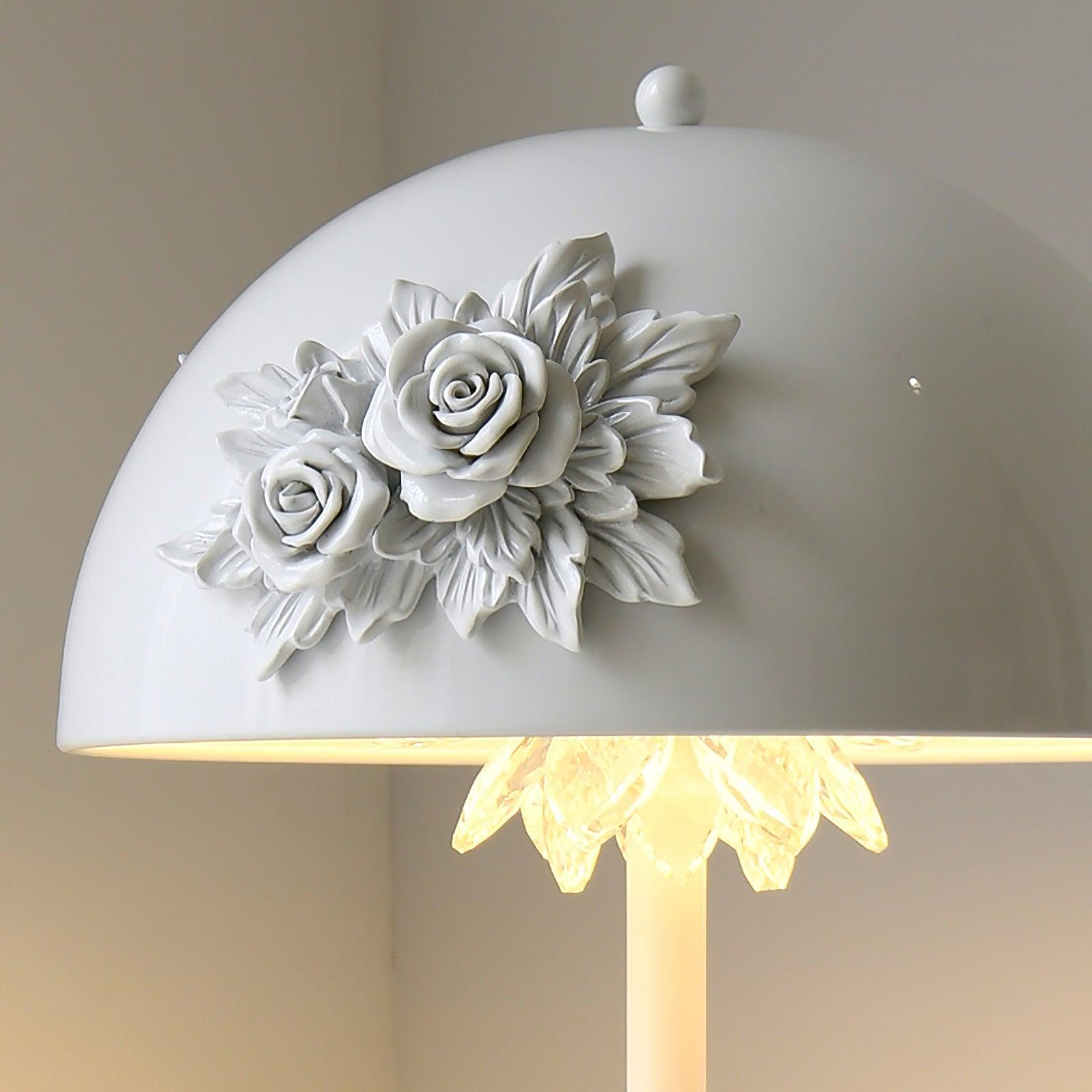 Table Lamp with Built-in Battery - Artistic Floral Light for Room
