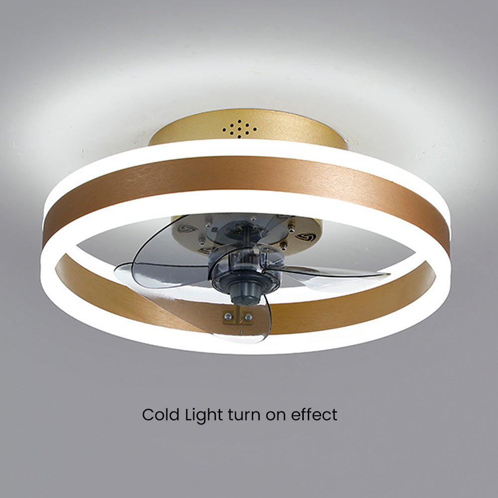 Ceiling Fan with Light – Round LED Modern Style for Bedroom Comfort