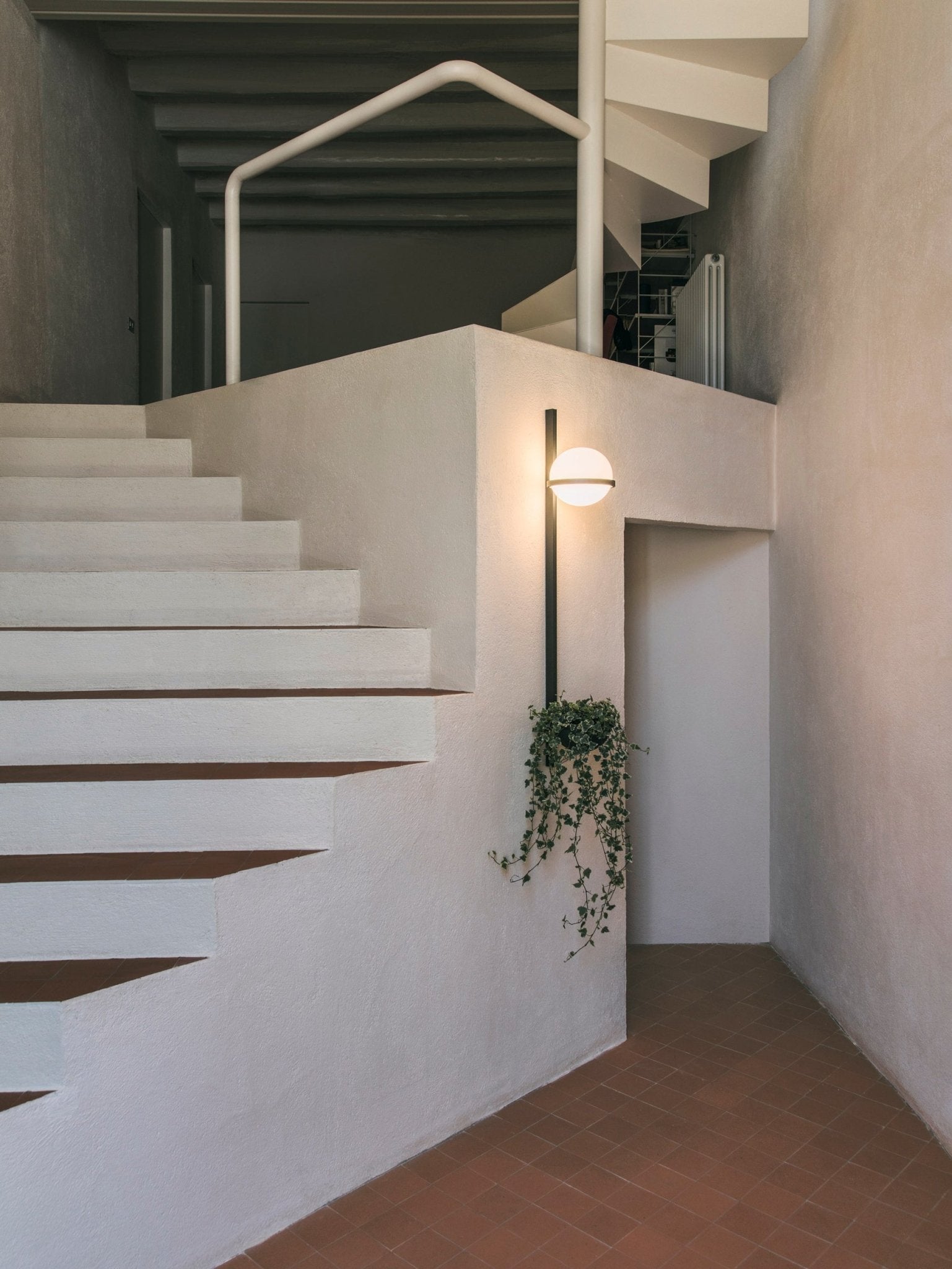 Modern Metal Wall Light - Black Frame Glowing Sphere Lamp for Garden