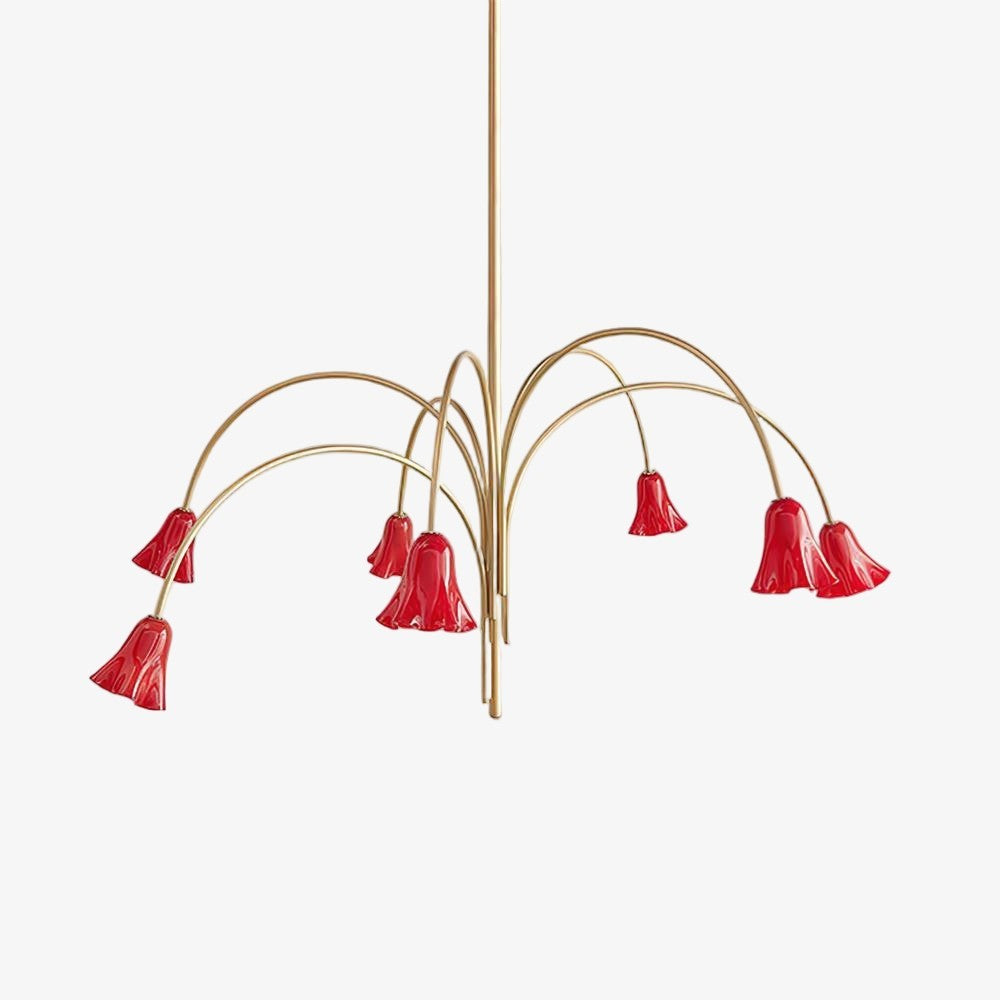 Bellina Moderner romantischer Kronleuchter – Botanisches Liliendesign mit Glasblumen