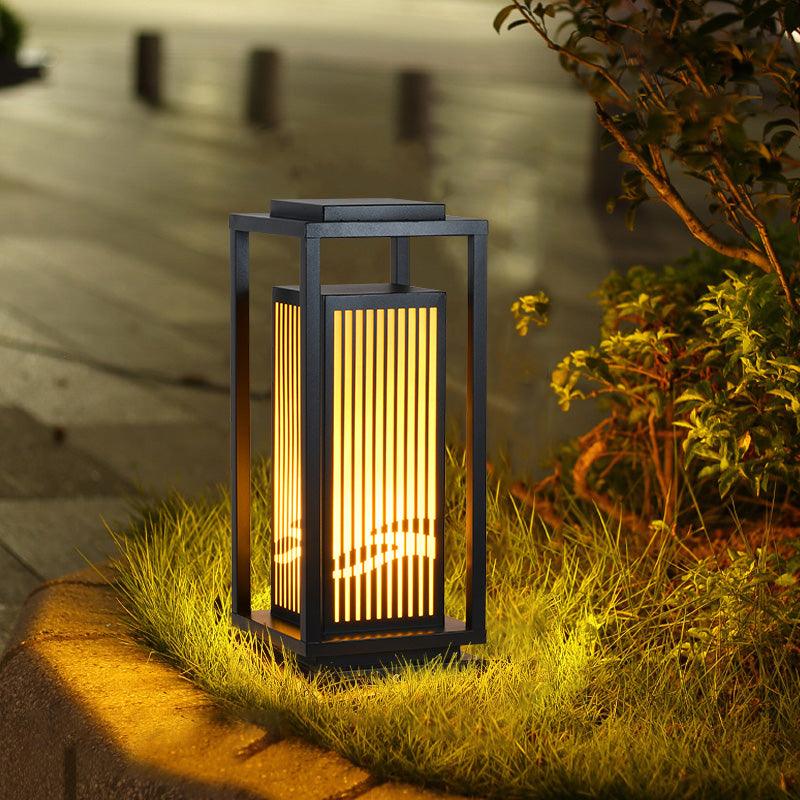 Quadratische Käfig-Gartenleuchte – Metall-Retro-Klassiker-Dekorlampe für den Außenbereich