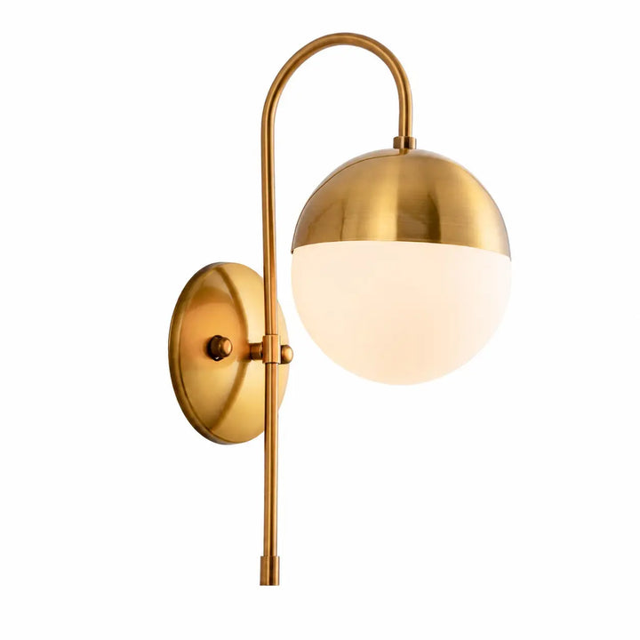 Gold modern milk glass wall lamp