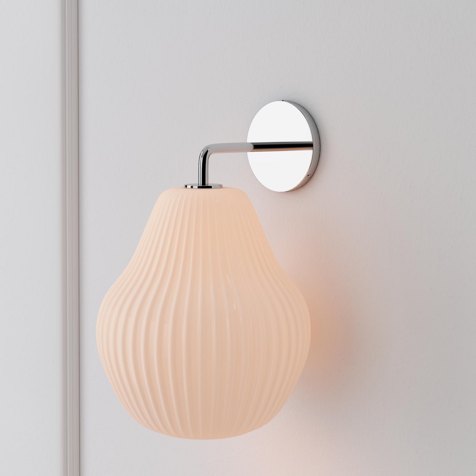 Rivrona Ribbed Glass Wall Sconce - Elegant Modern Lighting for Hallway & Bedroom