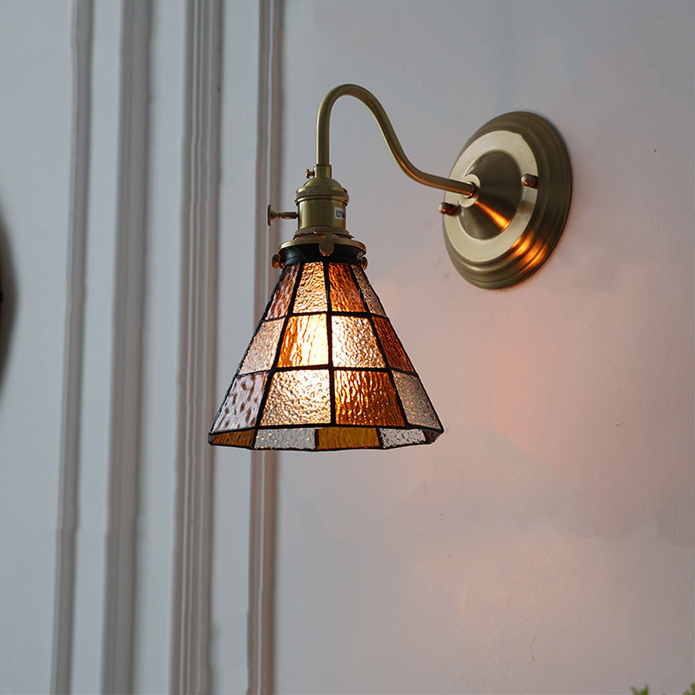 Stained Glass Wall Light - Vintage Petal Sconce For Living Room