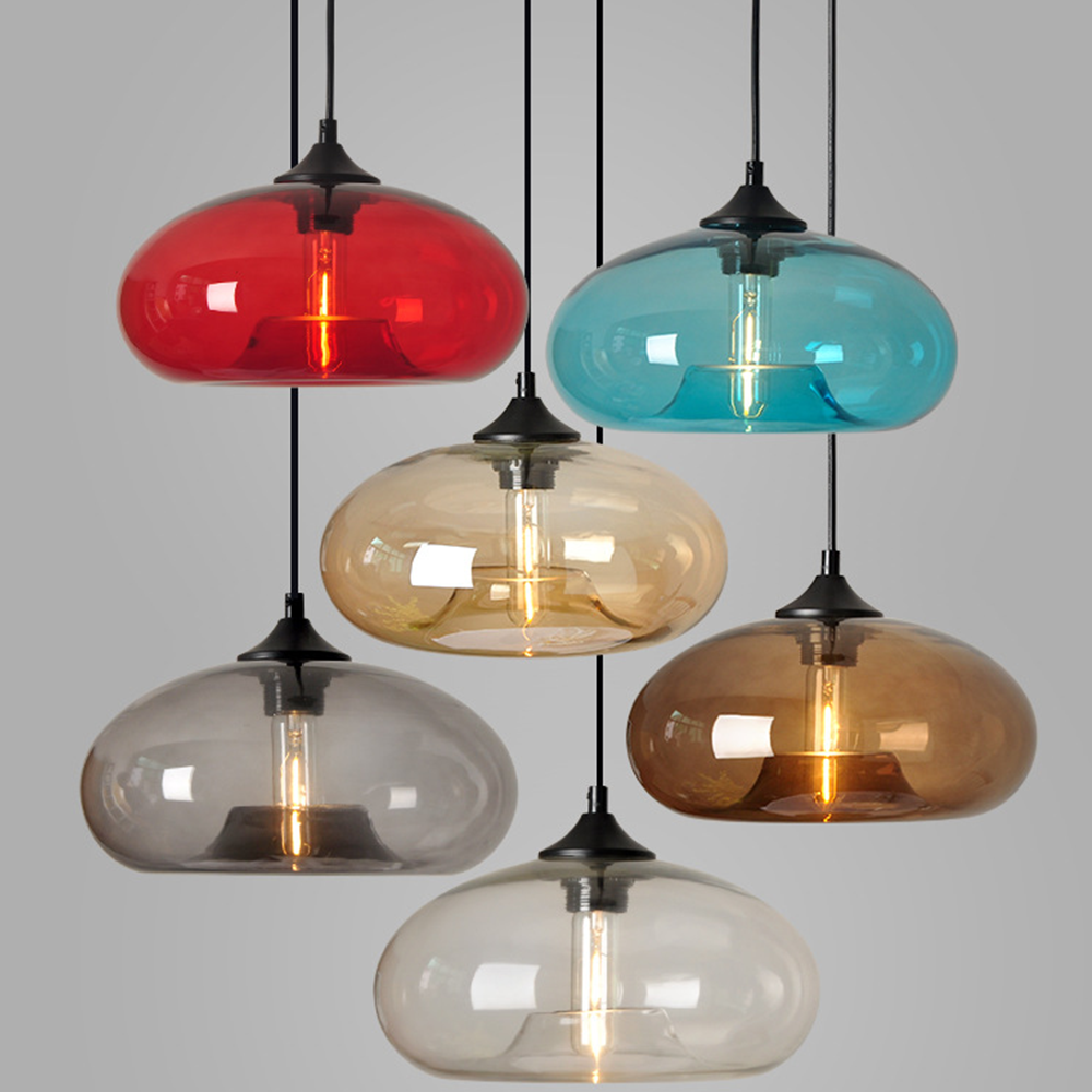 Artistic Glass Pendant Light - Colorful Unique Lamp for Dining Room