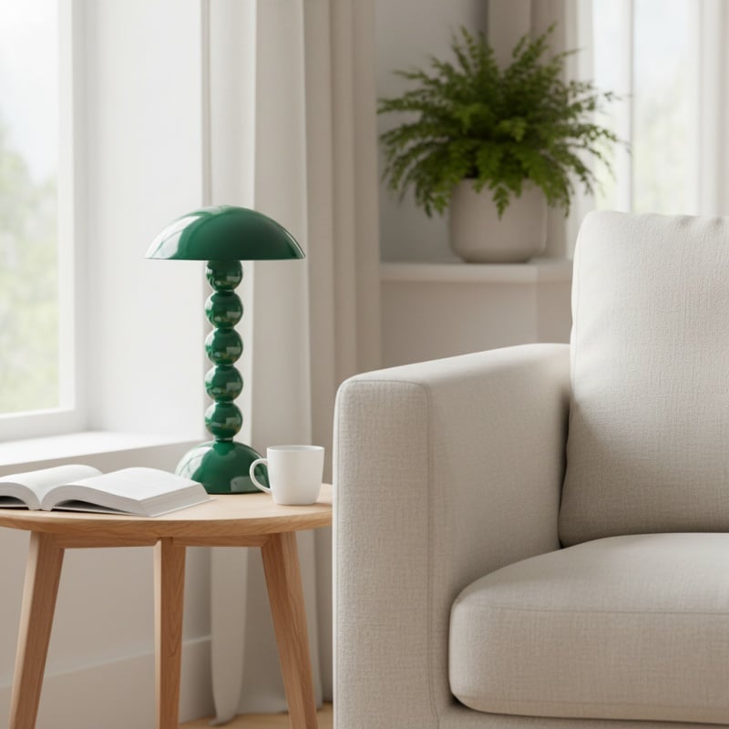 Modo LED Table Lamp – Orb-Stacked Base Mushroom Shade Perfect for Living Room or Bedroom