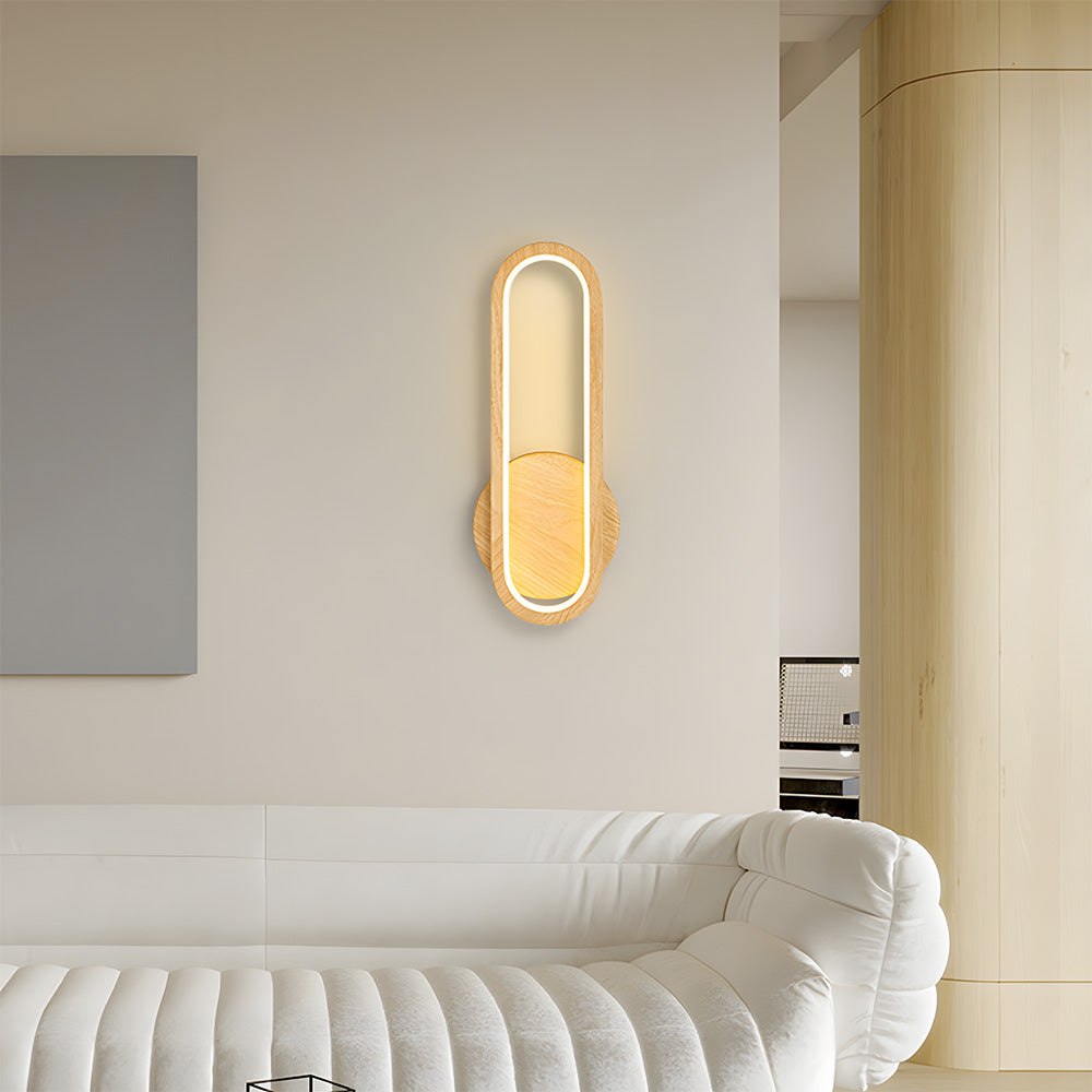 Retro Wood LED Wall Light - Rustic Living Room Fixture
