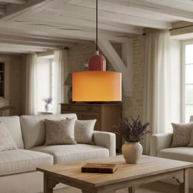 Morvella Layered Disc and Orb Pendant Lamp - Contemporary Cylinder Design for Kitchen Islands