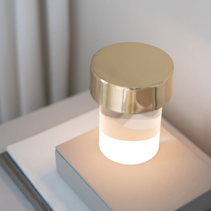 Tragbare Tischlampe – wiederaufladbare Glaslampe für Wohnzimmer und Schreibtisch