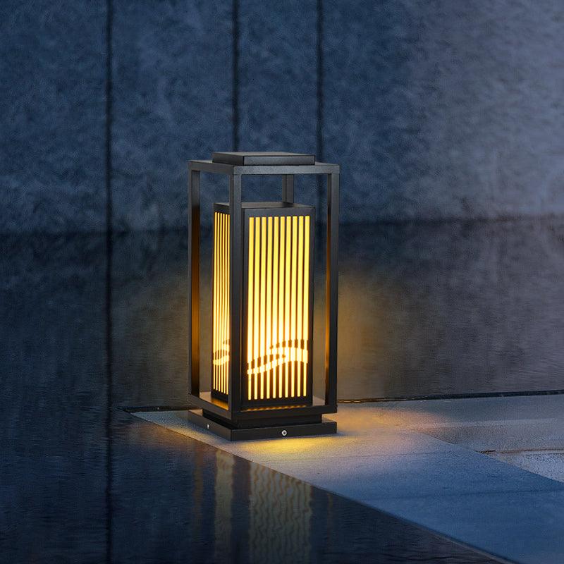Quadratische Käfig-Gartenleuchte – Metall-Retro-Klassiker-Dekorlampe für den Außenbereich