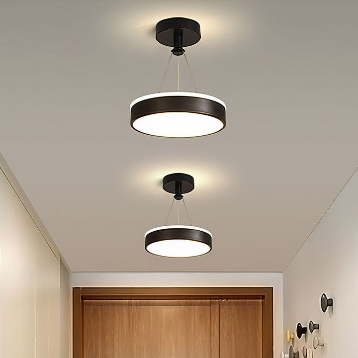 Metal LED Round Pendant Light - Modern LED Ceiling Fixture for Hallway