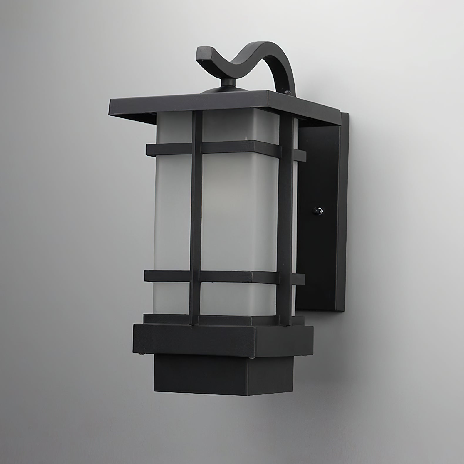 Lantern Wall Lamp - Frosted Outdoor Light for Porch & Patio