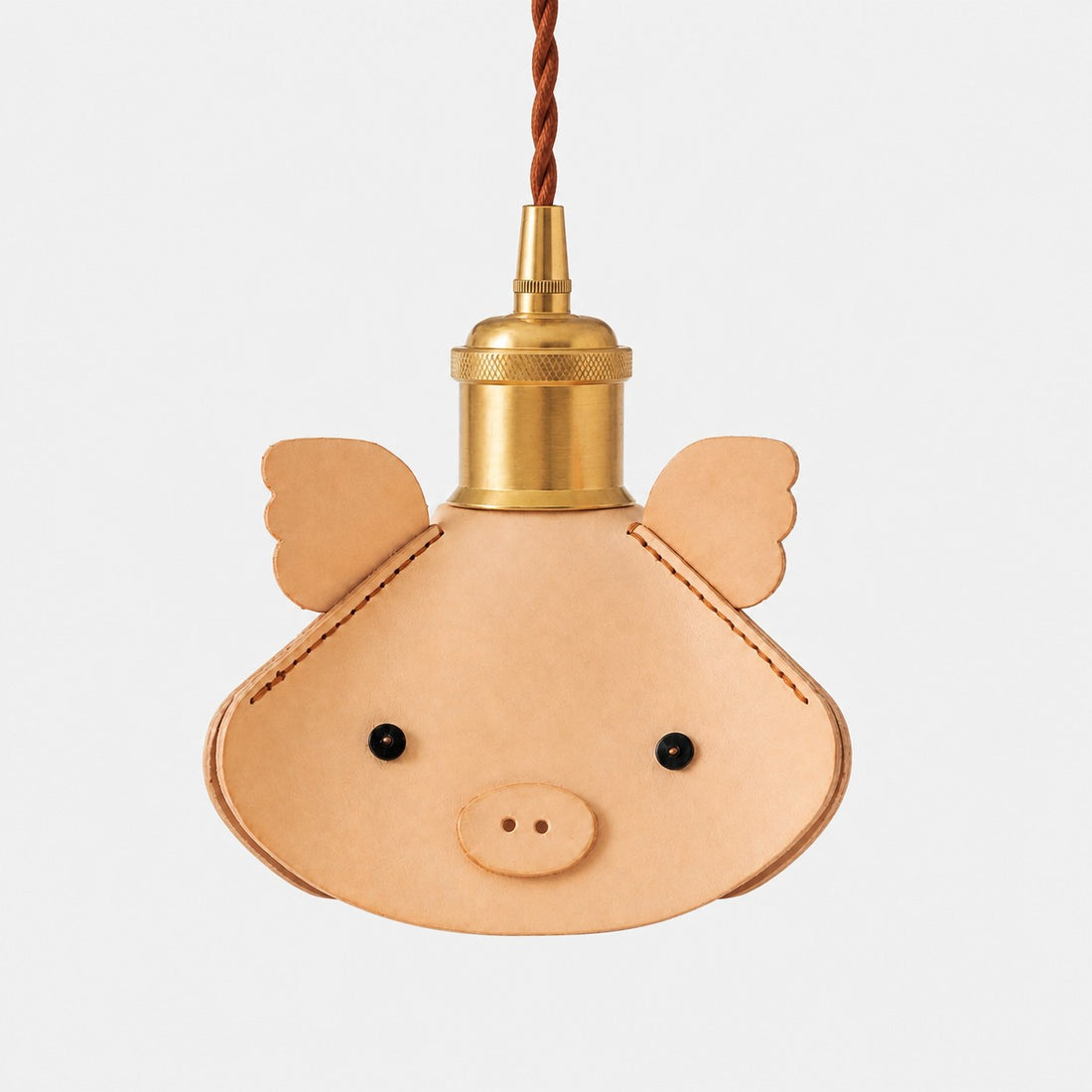 Handgefertigte Pendelleuchte aus Schweinsleder