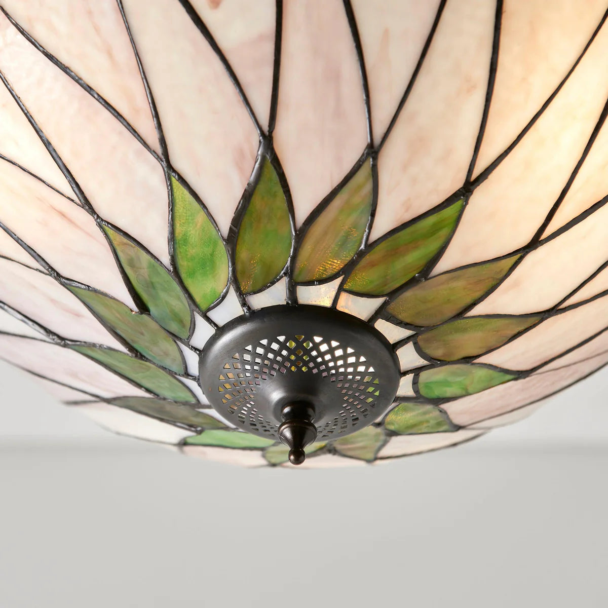 TF Hutchinson Tiffany Pendant - Inverted Art Glass Adjustable Pendant Light for Home