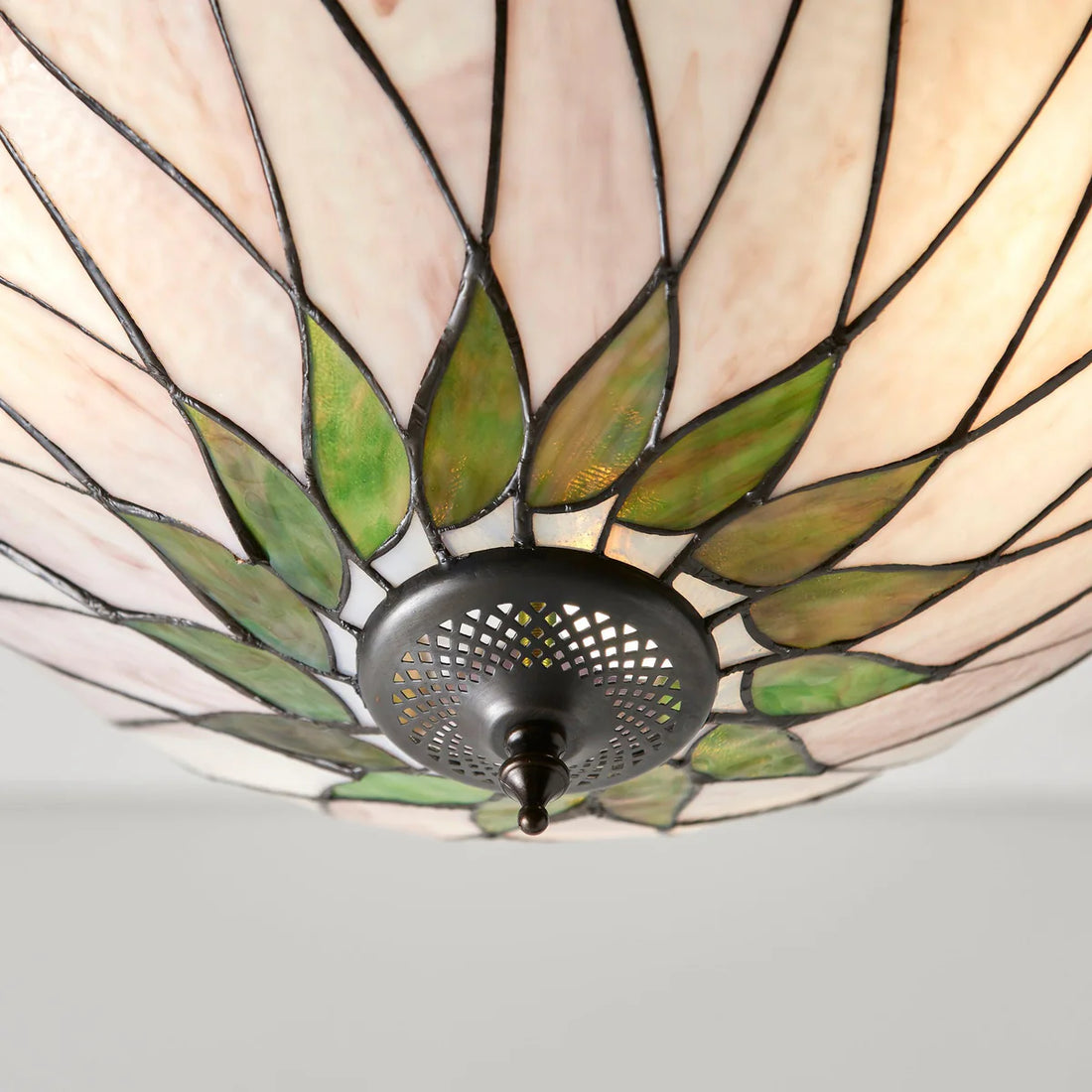 TF Hutchinson Tiffany Pendant - Inverted Art Glass Adjustable Pendant Light for Home