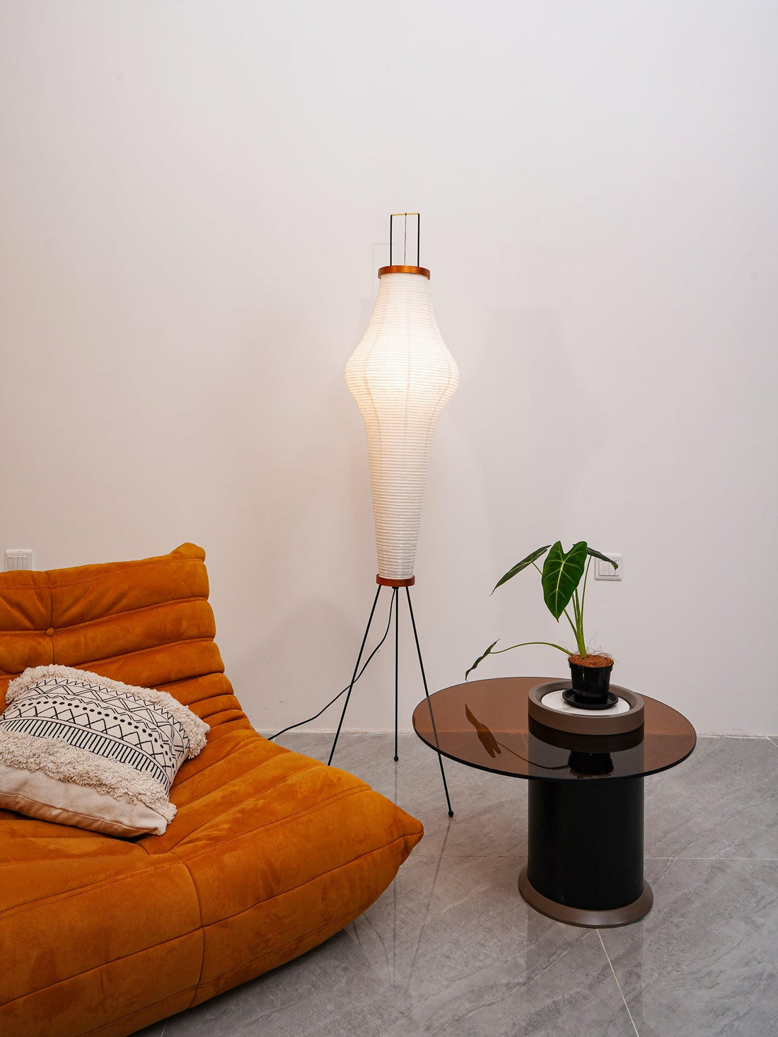 Rice Paper Floor Lamp - Bamboo Frame Soft Light for Living Room
