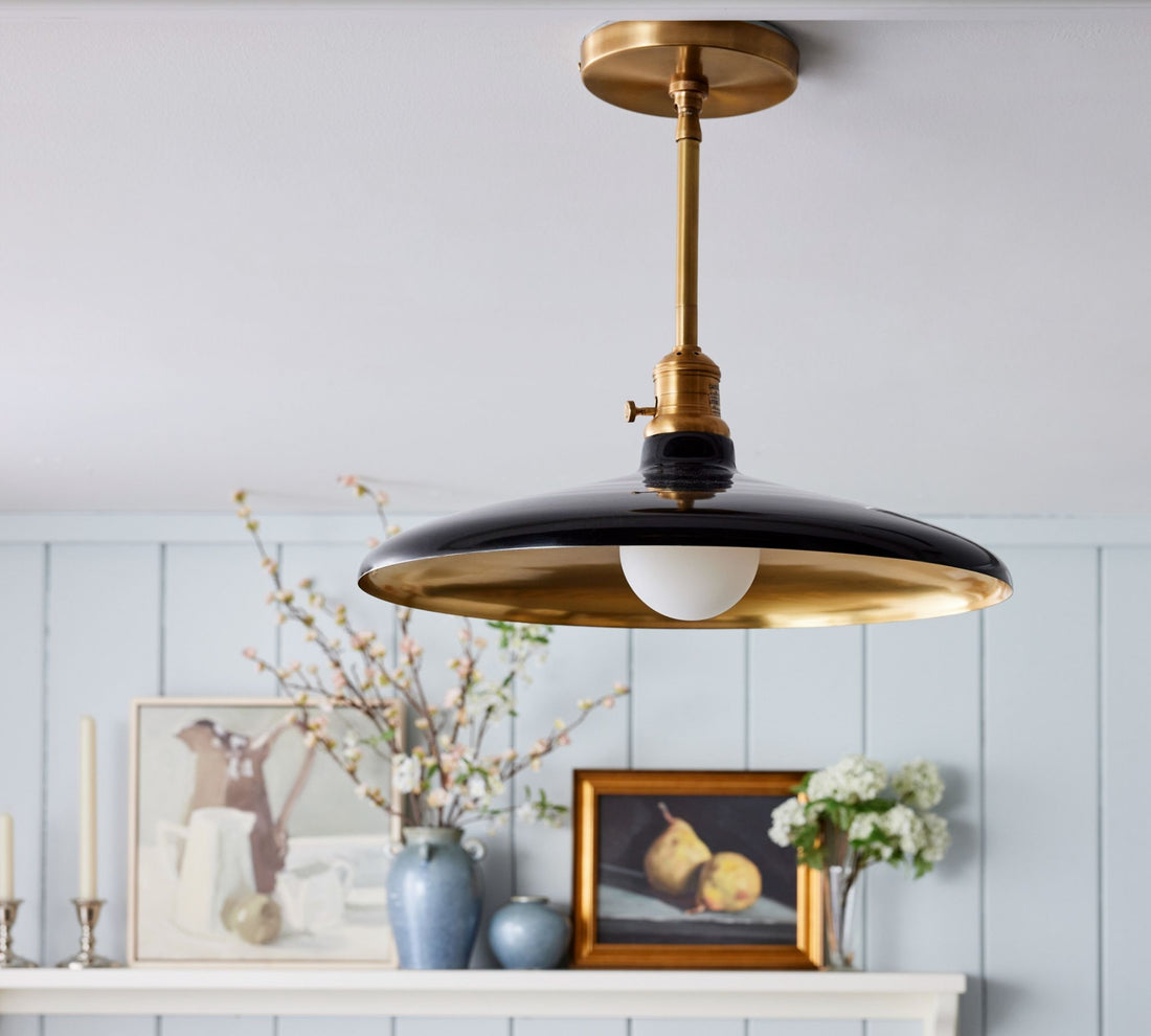 Forvara Rustic Pendant Light - Adjustable Metal Pole Lamp for Kitchen