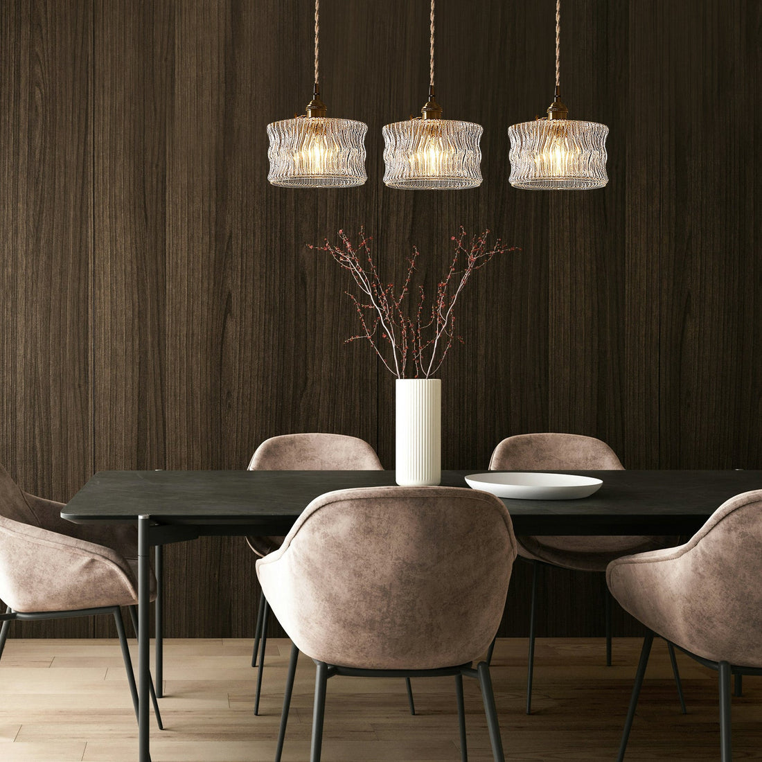 Modern Glass Shade Pendant Fixture - Classy Light for Dining Living