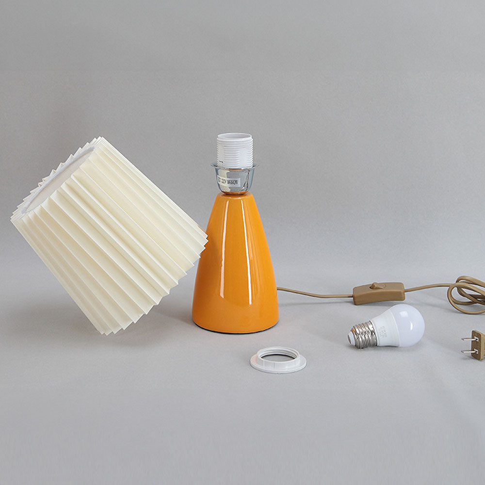 Modern Mini Table Lamp - Simple Fabric Shade with Metal Base