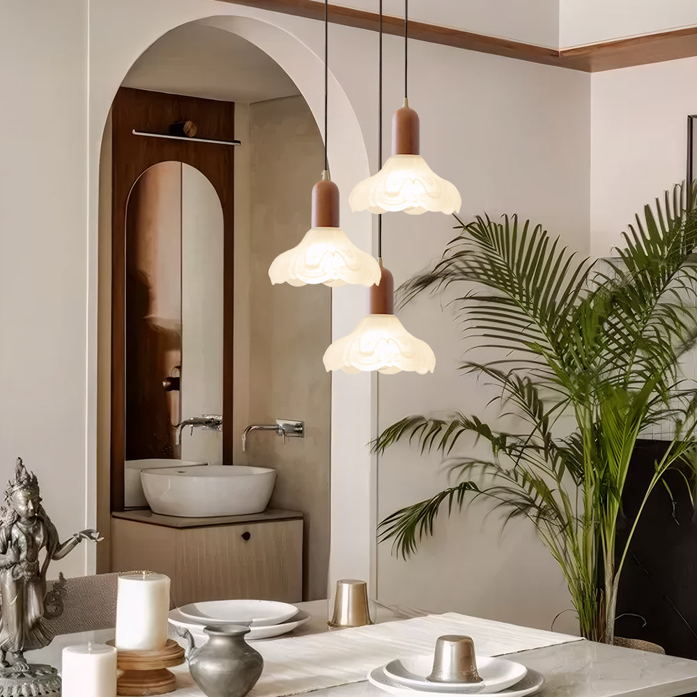 Retro Glass Pendant Light - Creative Bedroom Lighting Vintage