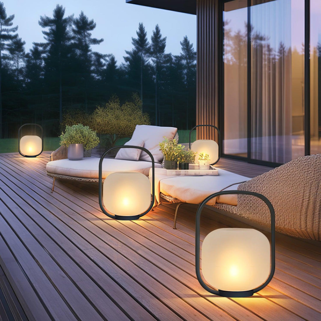 Tragbare Laterne Outdoor-Tischlampe - Wiederaufladbare Lampe für Balkon