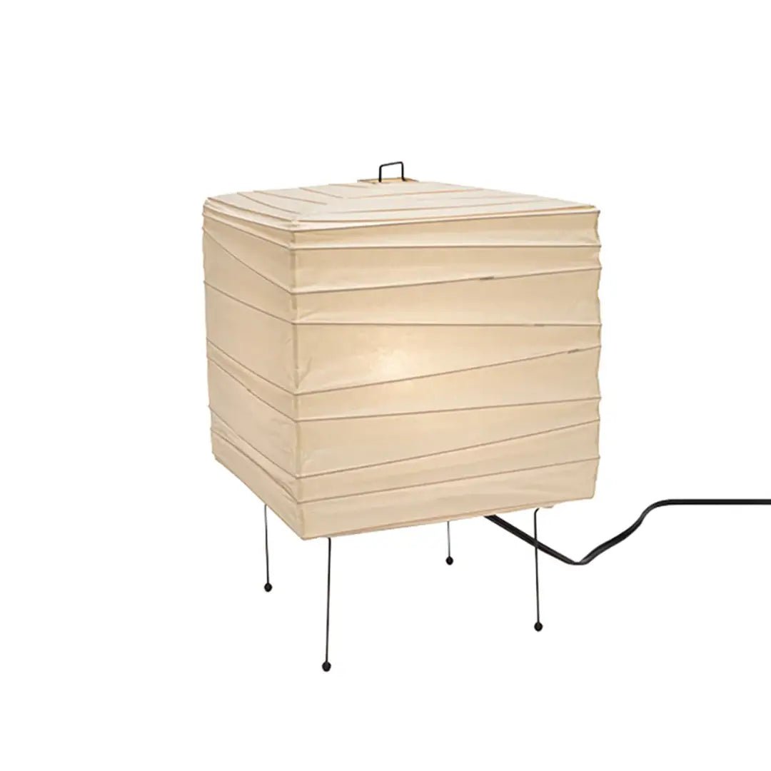 Minimalistische Würfel-Tischlampe – Papierlaternen-inspirierte Lampe fürs Schlafzimmer