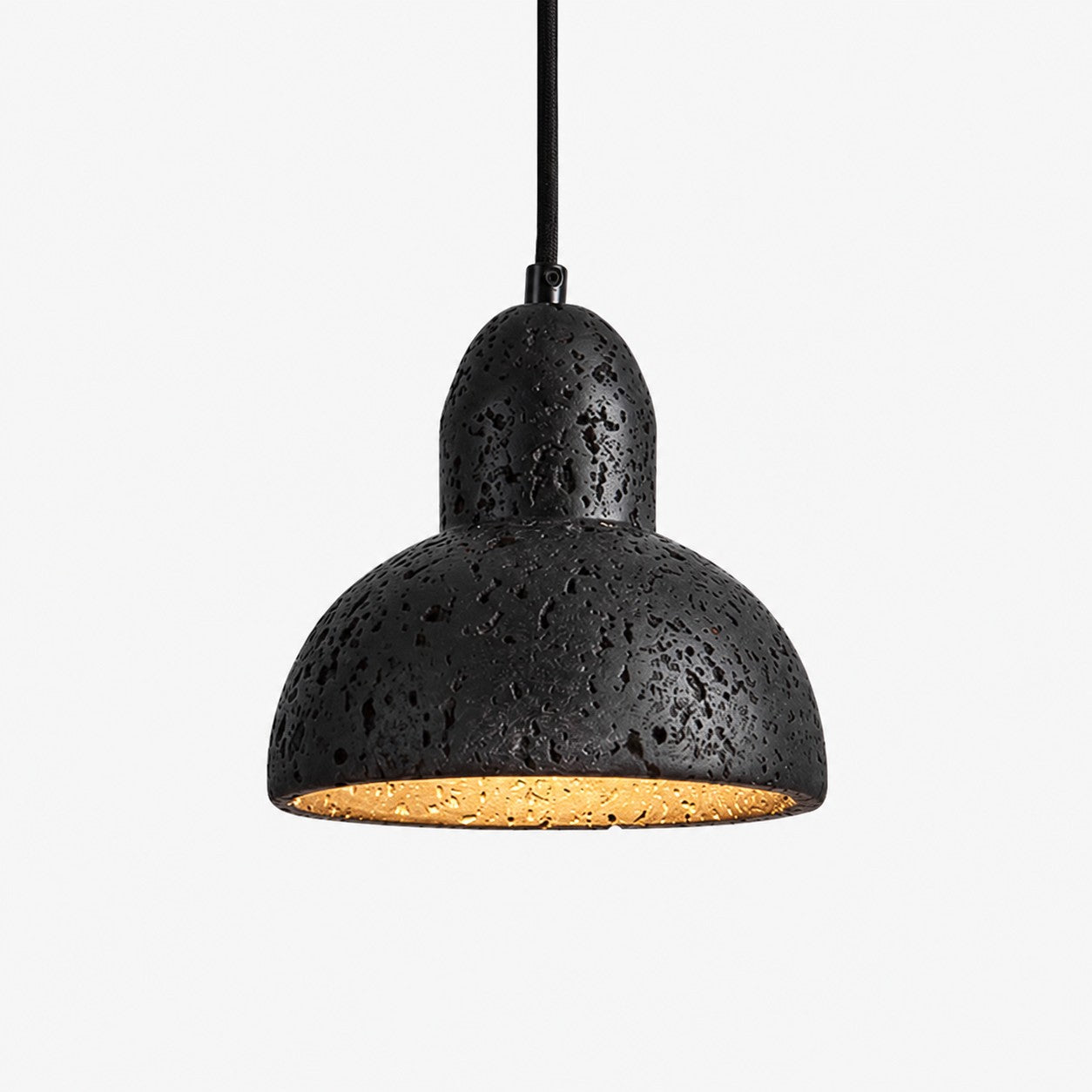 Cratera Black Travertine Stone Pendant Light