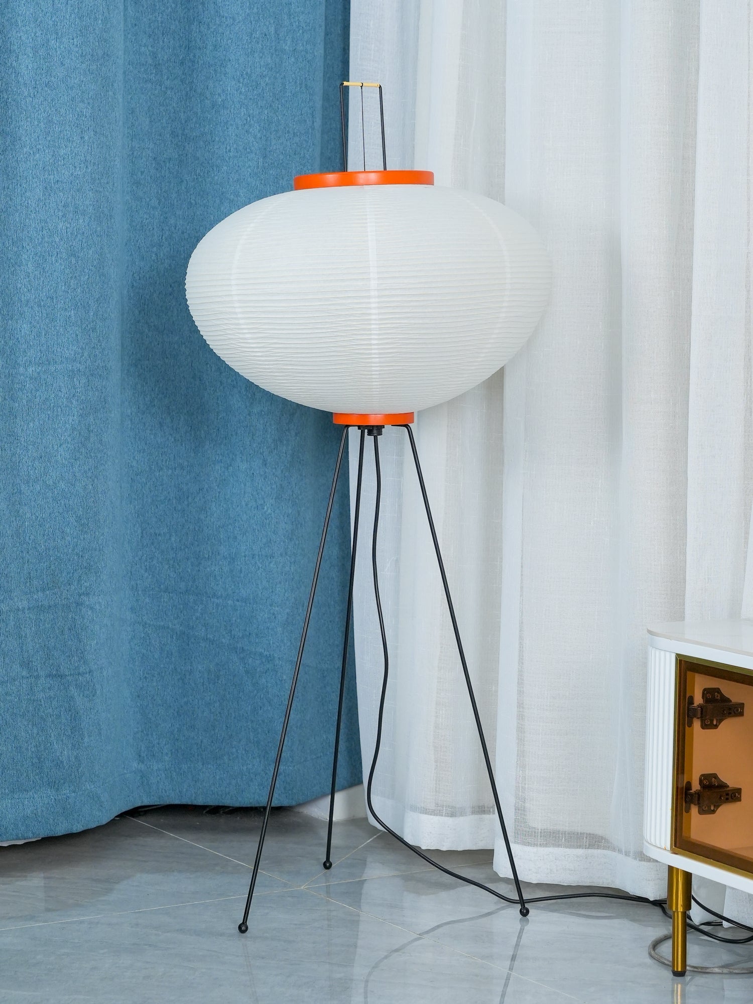 Rice Paper Floor Lamp - Bamboo Frame Soft Light for Living Room