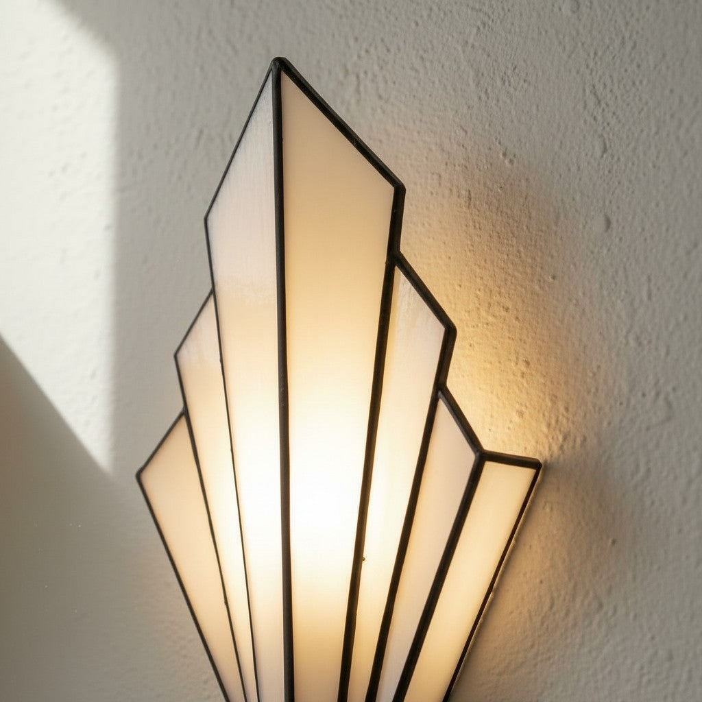 Kelsar Wall Light Featuring Hand-Cut Glass and Elegant Art Deco Design for Indoor Accent Lighting