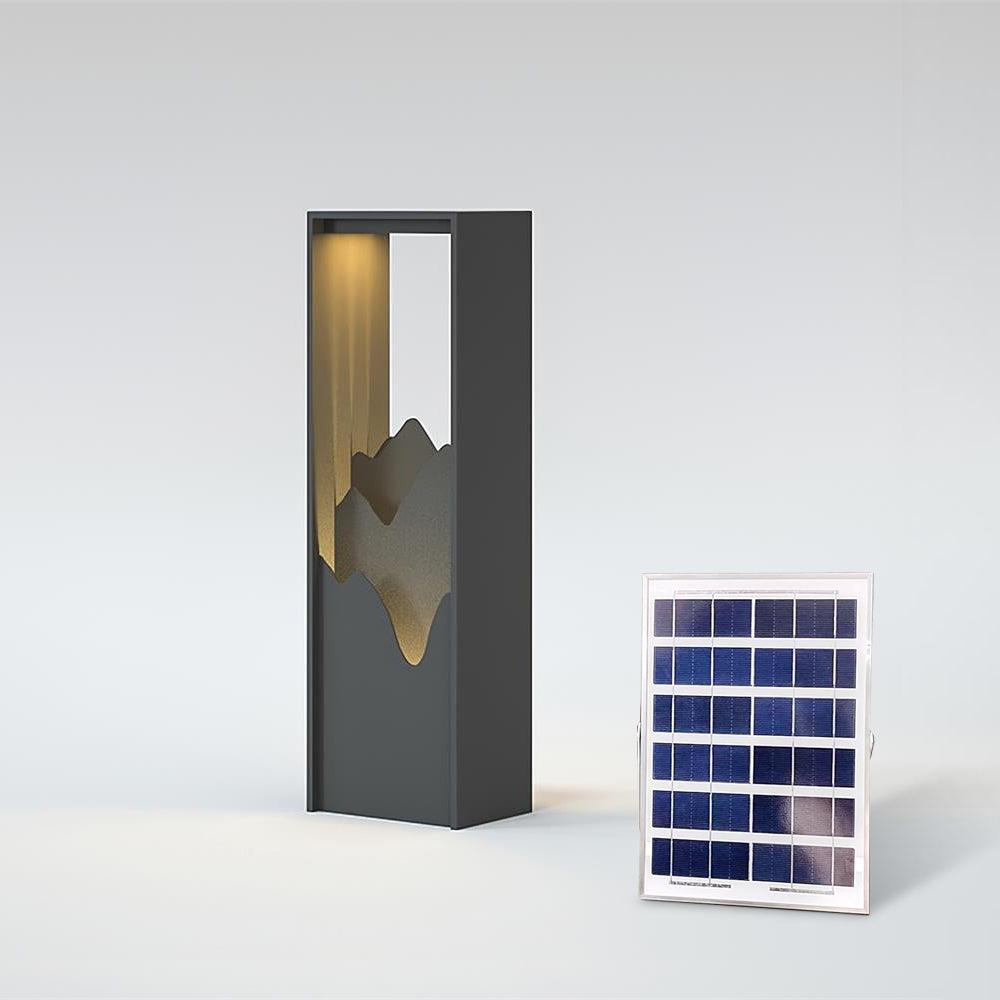 Modern Solar Outdoor Light - Square Lamp Stainless Steel for Garden