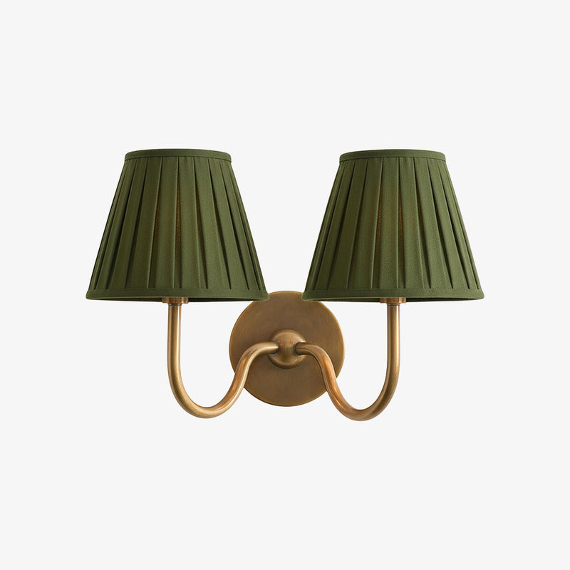 Luvora Pleated Shade Wall Lamp – Modern Brass Linen Lighting