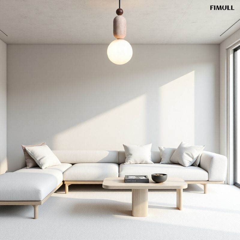 Minimalist Travertine Sphere Pendant Light