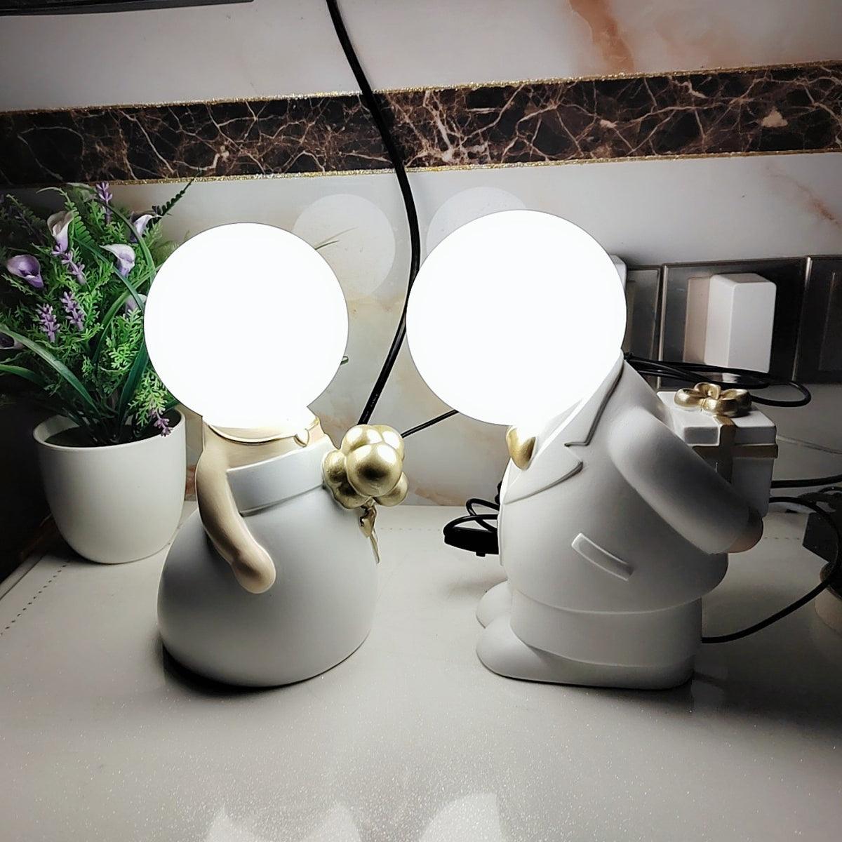 Tischlampe mit Hochzeitsfigur – wiederaufladbares LED-Licht für Veranstaltungen