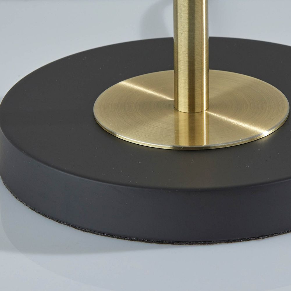 Pelviona Ribbed Glass Table Lamp - Brass & Black Metal Base - Must-Have for Home Styling