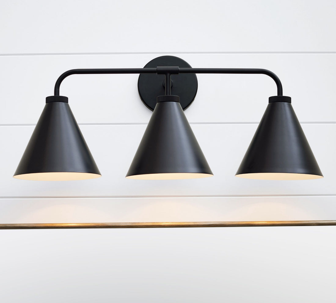 Korvi Metal Cone Wall Lamp - Classic Multi-Head Tapered Wall Sconce