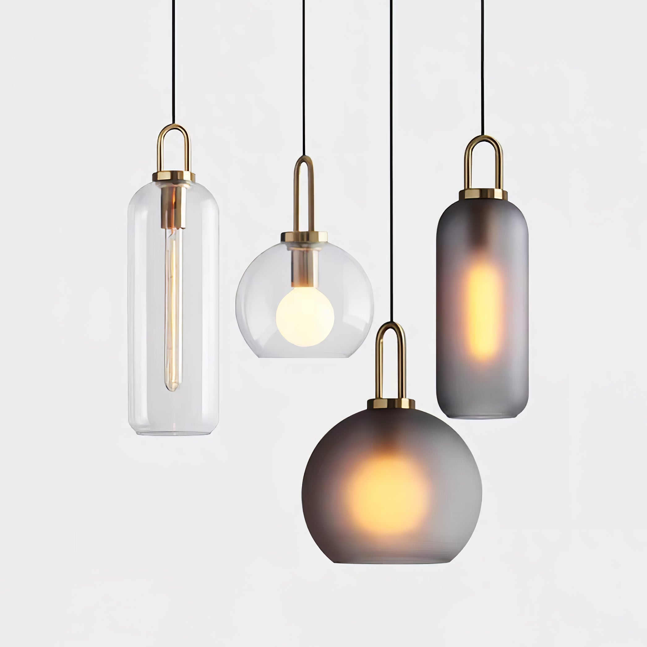 Kupferbeschichtete Glas-Plug-in-Hängeleuchte mit Kabel